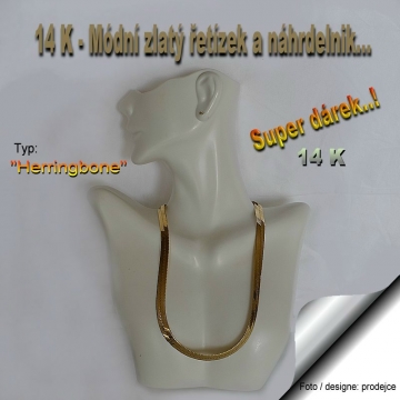 Módní 14K zlatá souprava -...