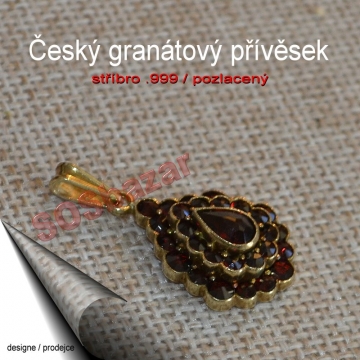 Český stříbrný / granátový...